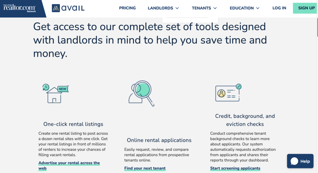 Avail landlord software key features