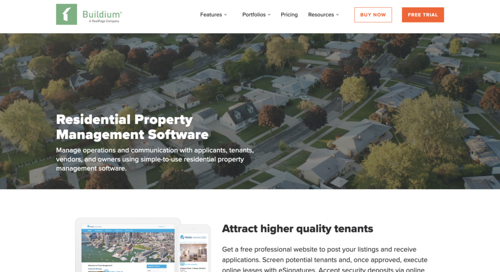 Buildium residential portfolio page