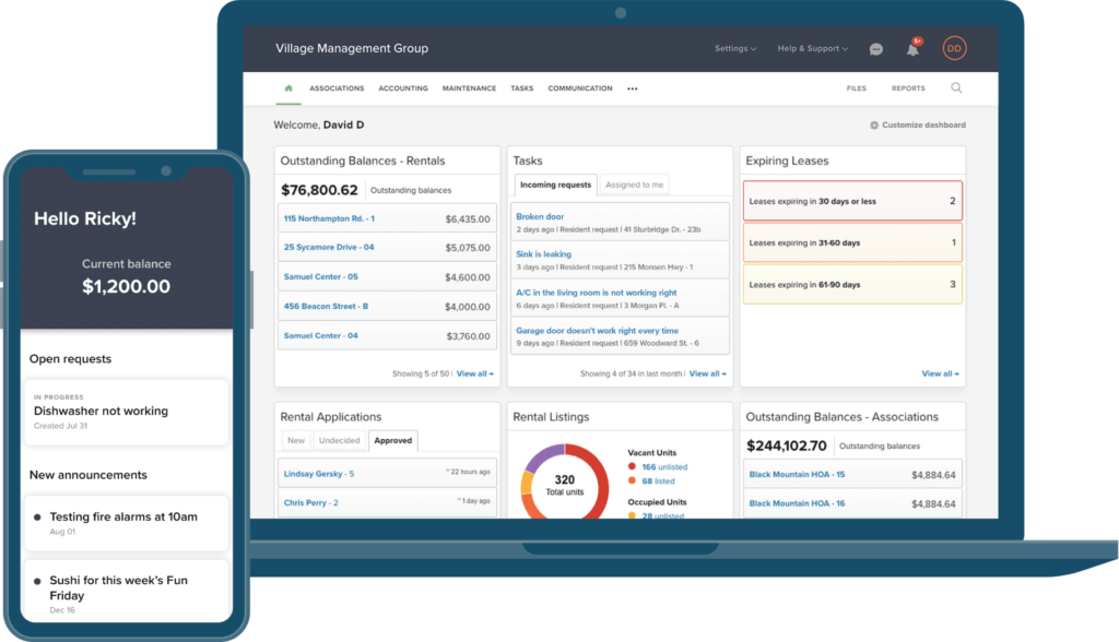 property software buildium main dashboard