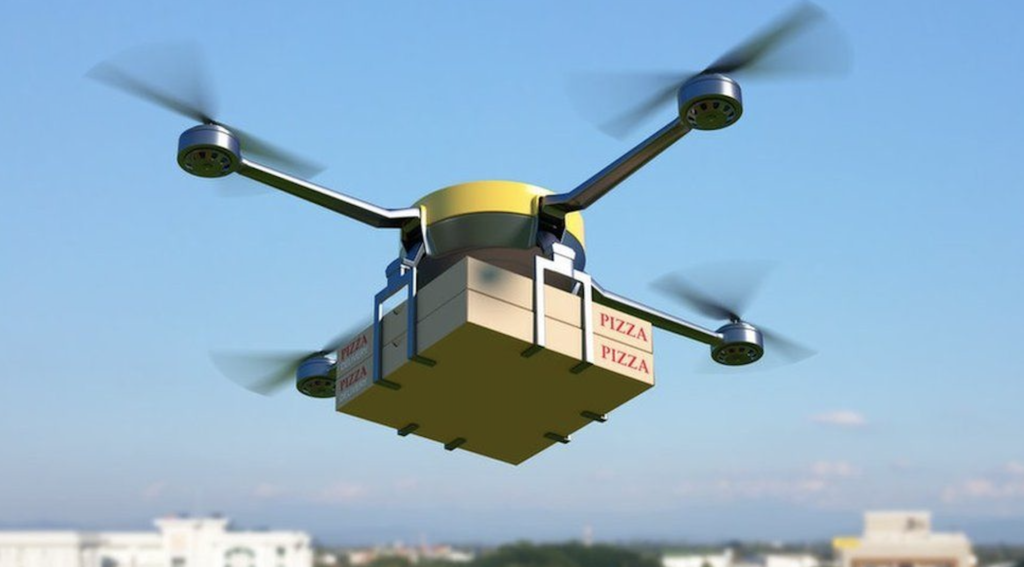 future drone delivering package