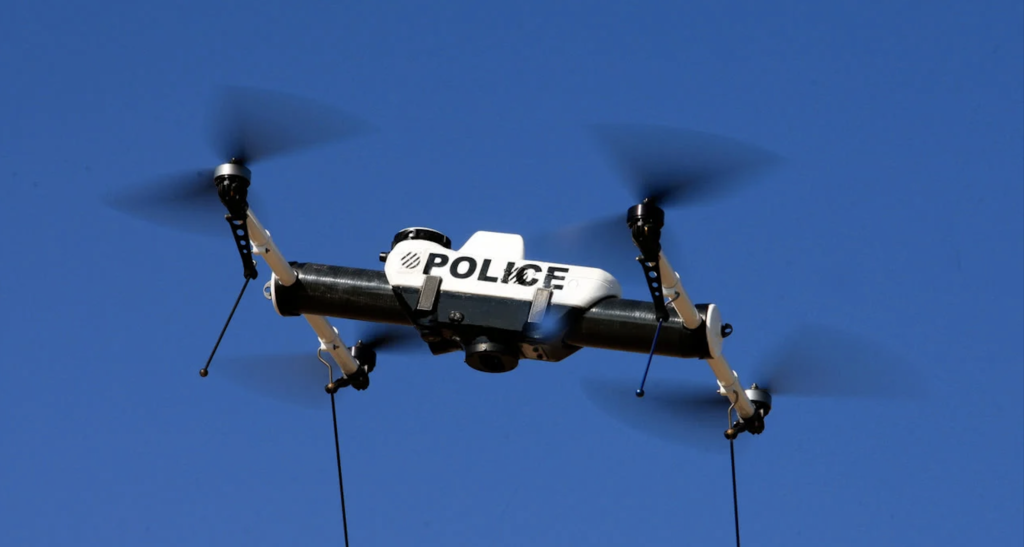 future police drone flying