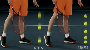 diagram showing the difference between 60fps and 120 fps camera shot