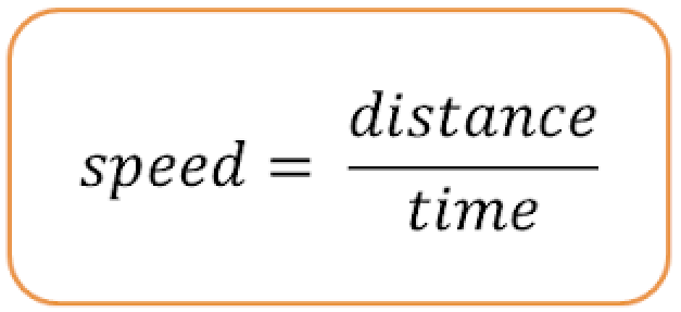 speed = distance divided by time